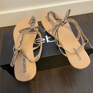 Bebe flat sandals. Worn once.